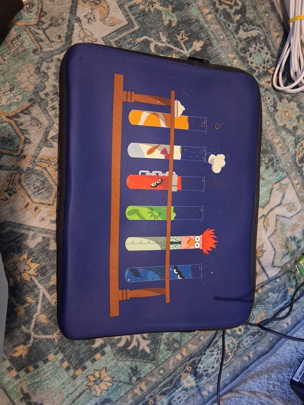 Blue Cartoon Test Tube Sleeve Laptop Case
